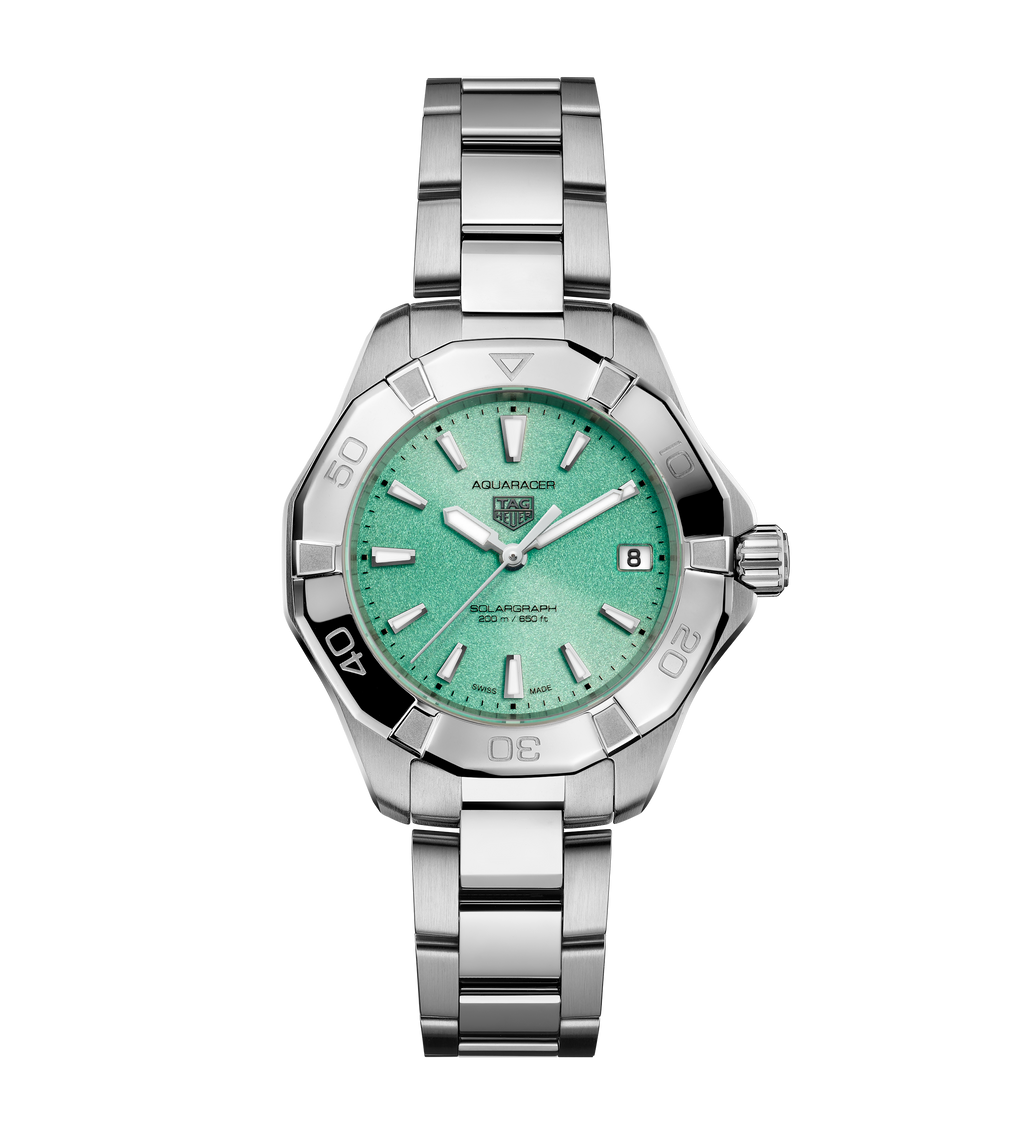 TGHR Aquaracer Professional 200 Solargraph Watch with Green Dial