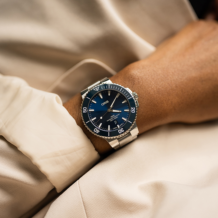 ORS Aquis Date Watch with Stainless Steel Bracelet, 43.50mm
