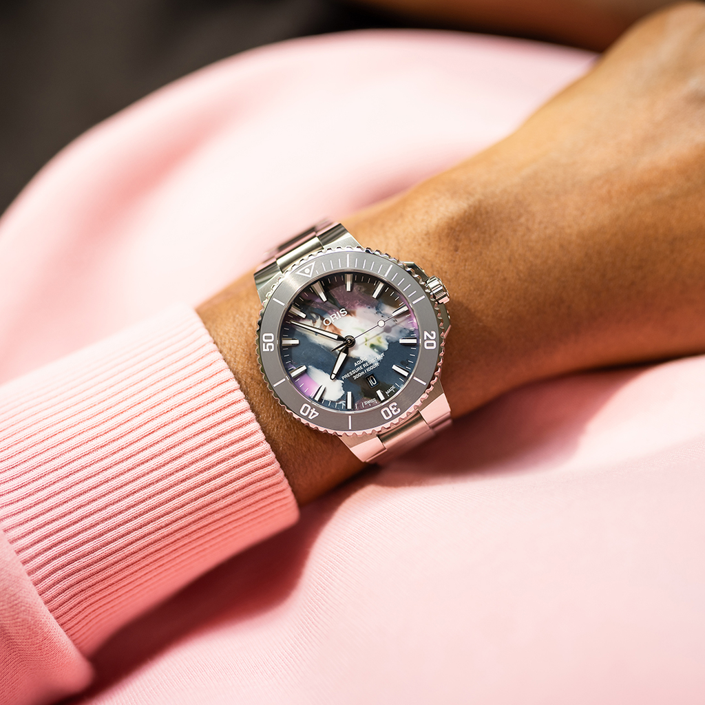 ORS Aquis Date Upcycle Watch with Multicoloured Dial, 43.50mm