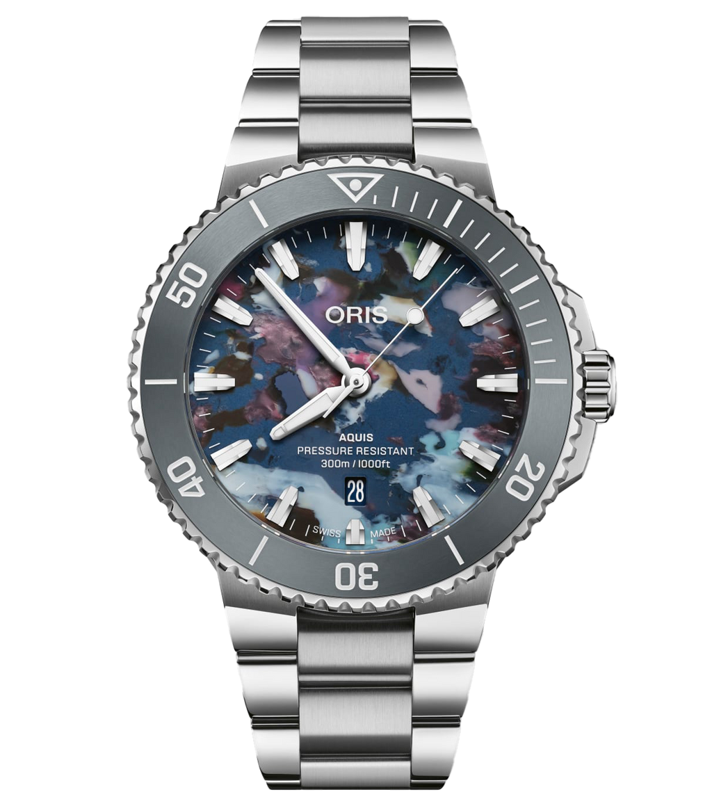 ORS Aquis Date Upcycle Watch with Multicoloured Dial, 43.50mm