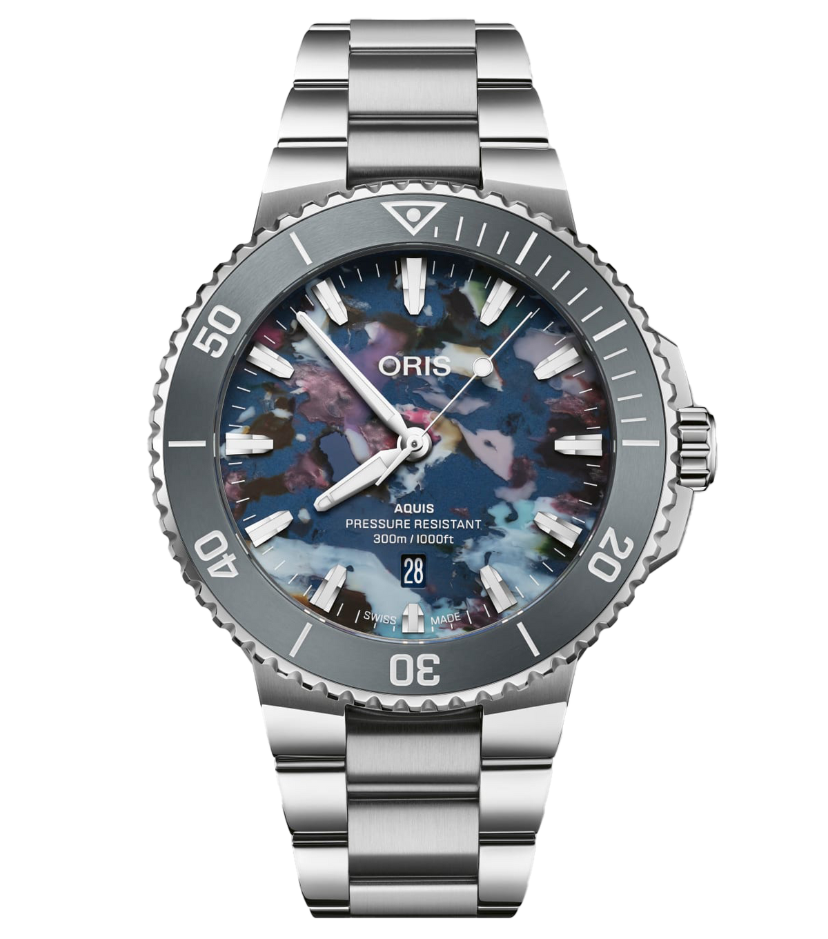 ORS Aquis Date Upcycle Watch with Multicoloured Dial, 43.50mm
