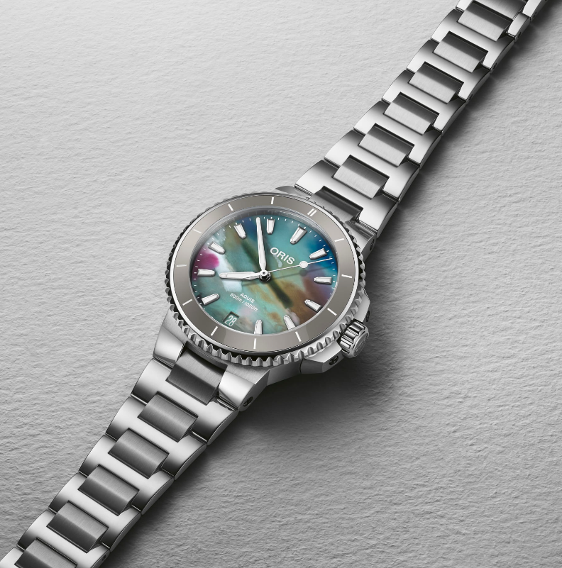 ORS Aquis Date Upcycle Watch with Multicoloured Dial, 36.50mm