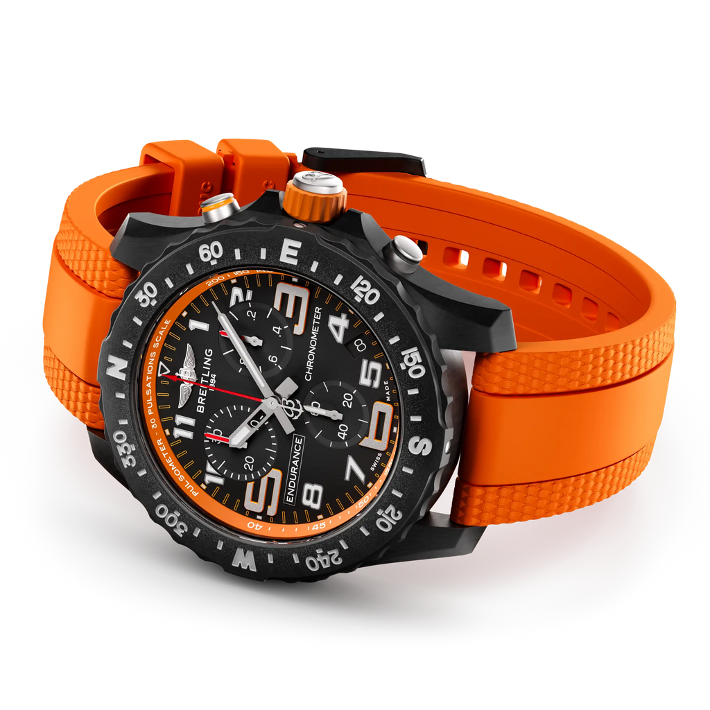 BRT Endurance Pro 44 Watch with Orange Rubber Strap