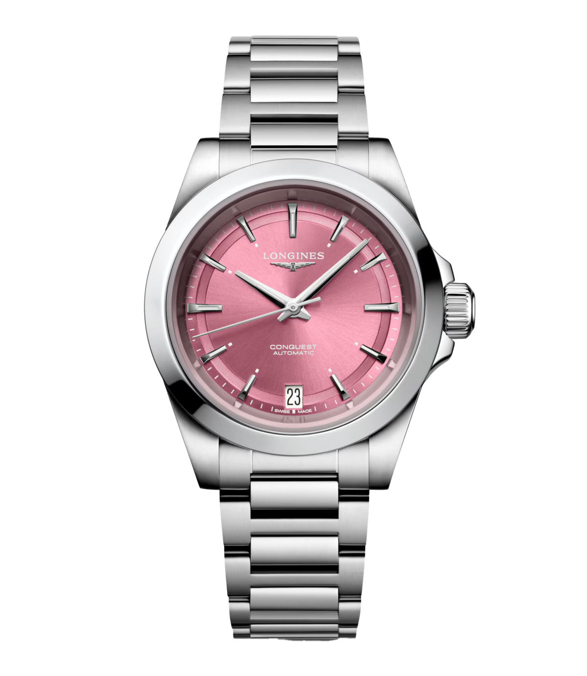 LNGS Conquest 34mm Watch with Pink Dial