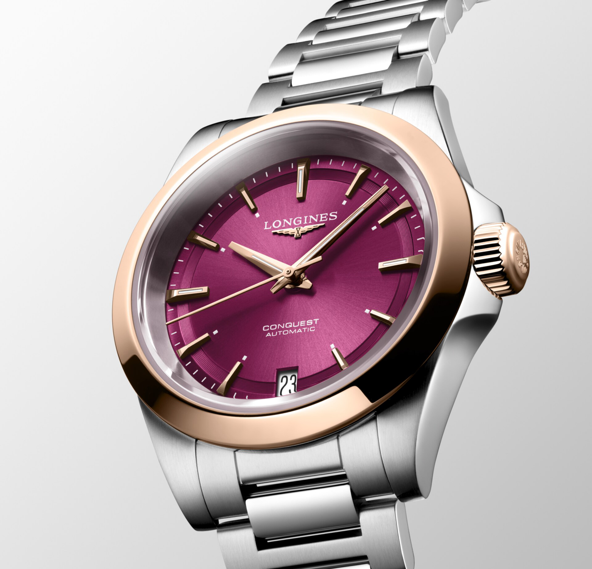 LNGS Conquest 34mm Watch with Purple Dial