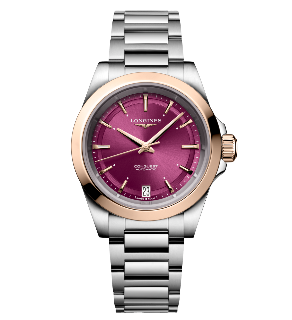 LNGS Conquest 34mm Watch with Purple Dial