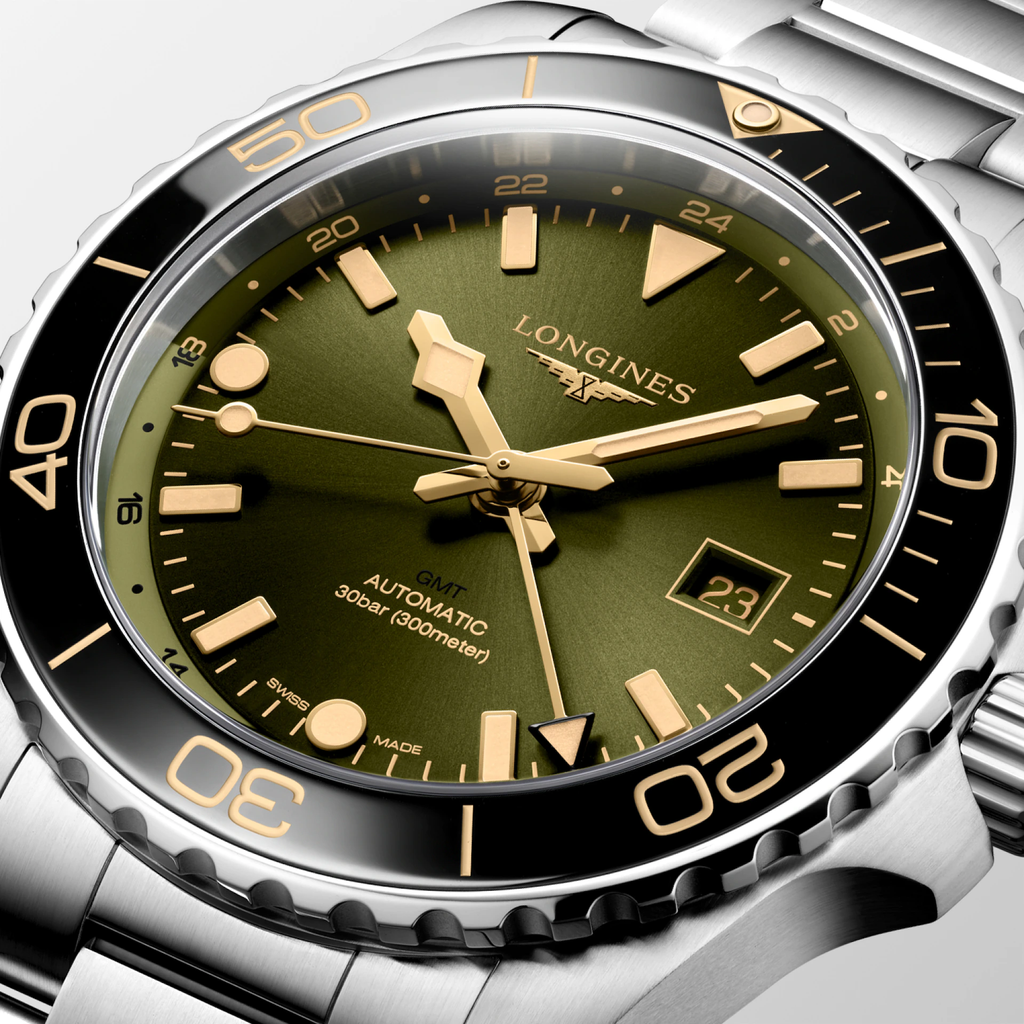 LNGS Hydroconquest 43mm Watch with Green Dial