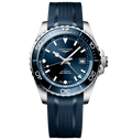 LNGS Hydroconquest GMT 43mm Watch with Rubber Strap