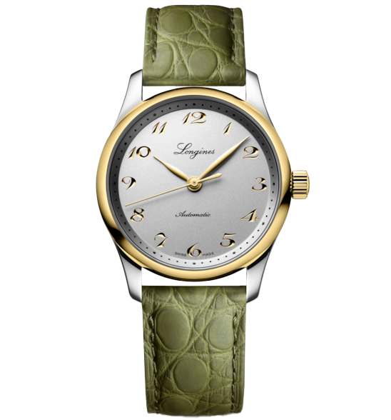 LNGS Master 34mm Watch with Green Leather Strap