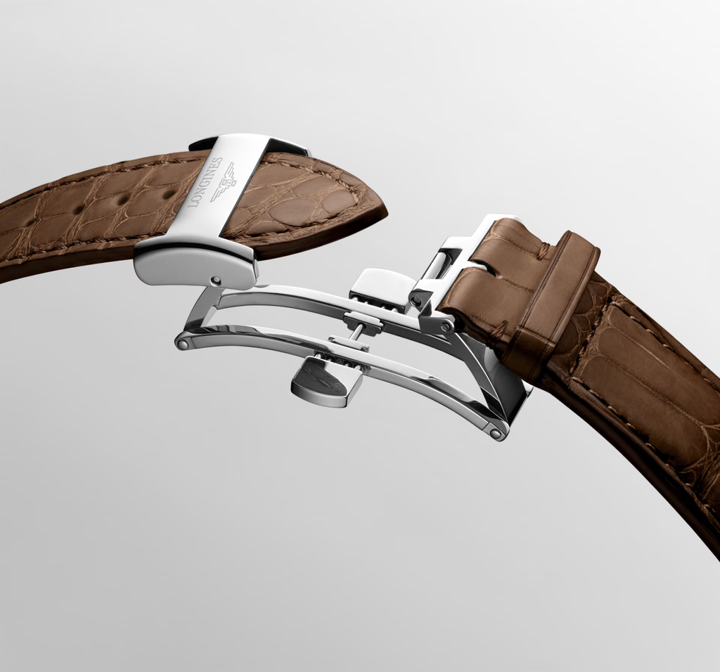 LNGS Master 40mm Watch with Brown Leather Strap