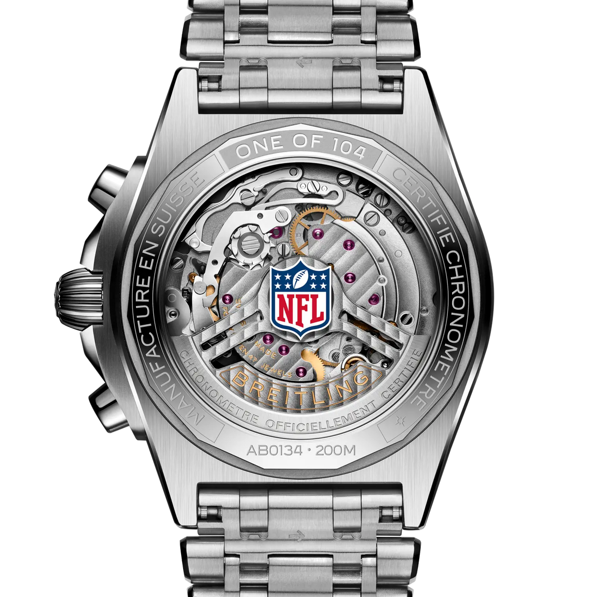 BRT Chronomat B01 42 NFL Washington Commanders Edition with Stainless Steel Bracelet