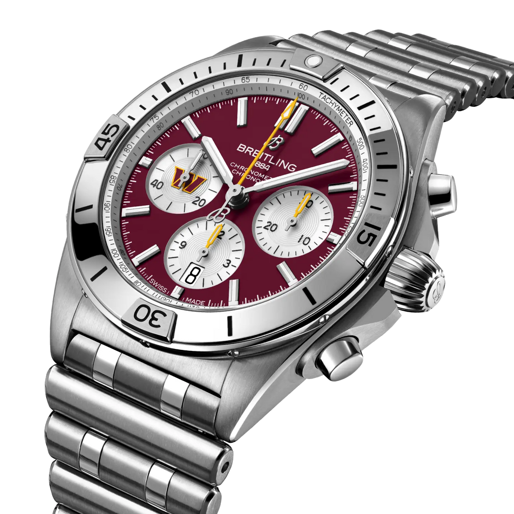 BRT Chronomat B01 42 NFL Washington Commanders Edition with Stainless Steel Bracelet