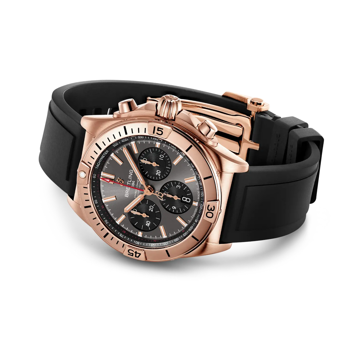 BRT Chronomat B01 42 Watch with Black Rubber Strap