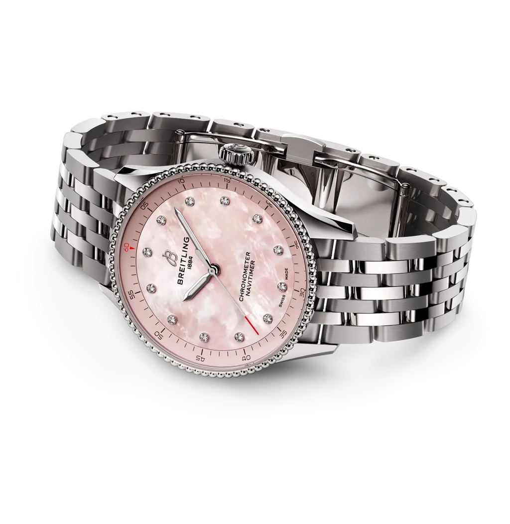BRT Navitimer 32 Watch with Pink Dial