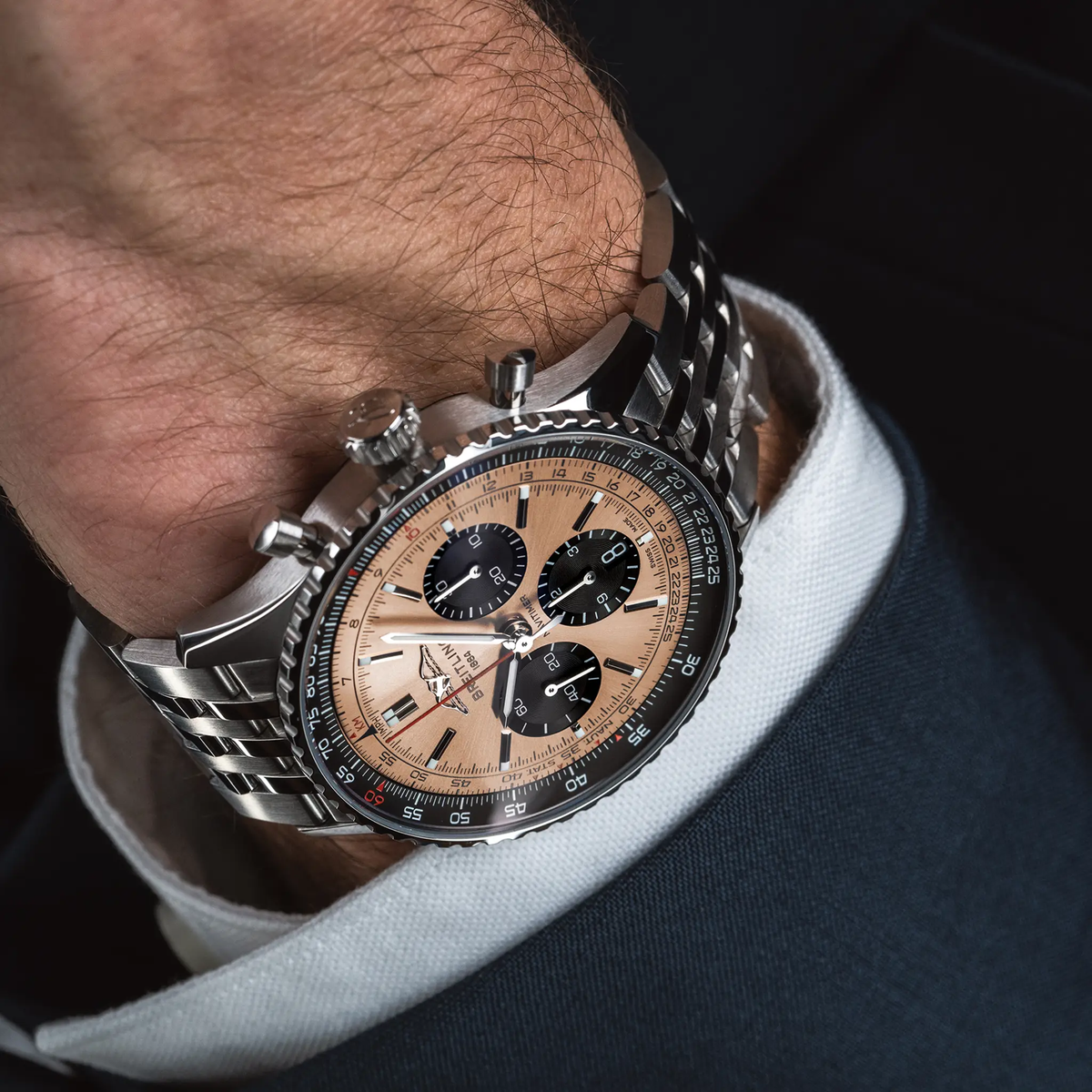BRT Navitimer B01 Chronograph 43 Watch with Bronze Dial