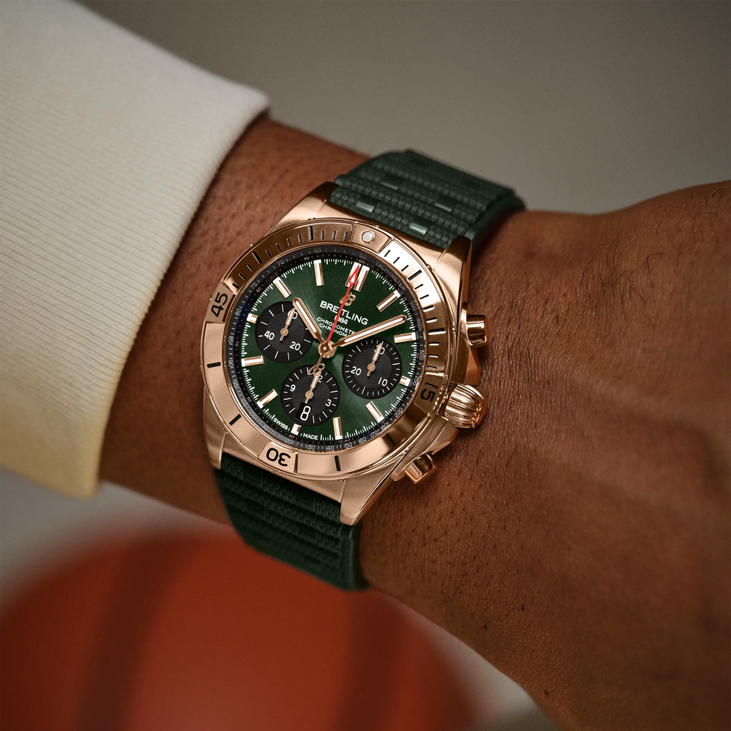 BRT Chronomat B01 42 Watch with Dark Green Dial