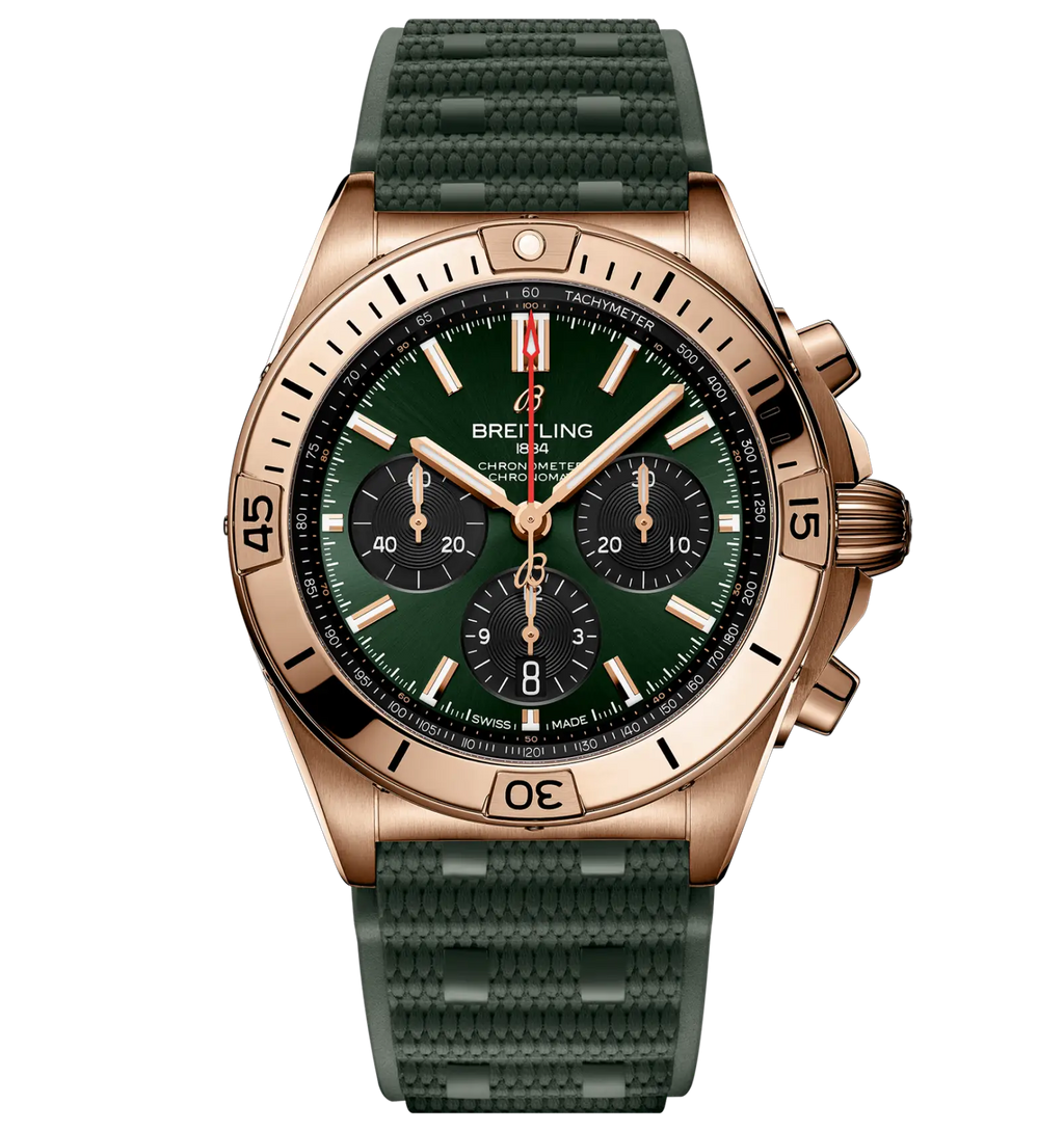 BRT Chronomat B01 42 Watch with Dark Green Dial