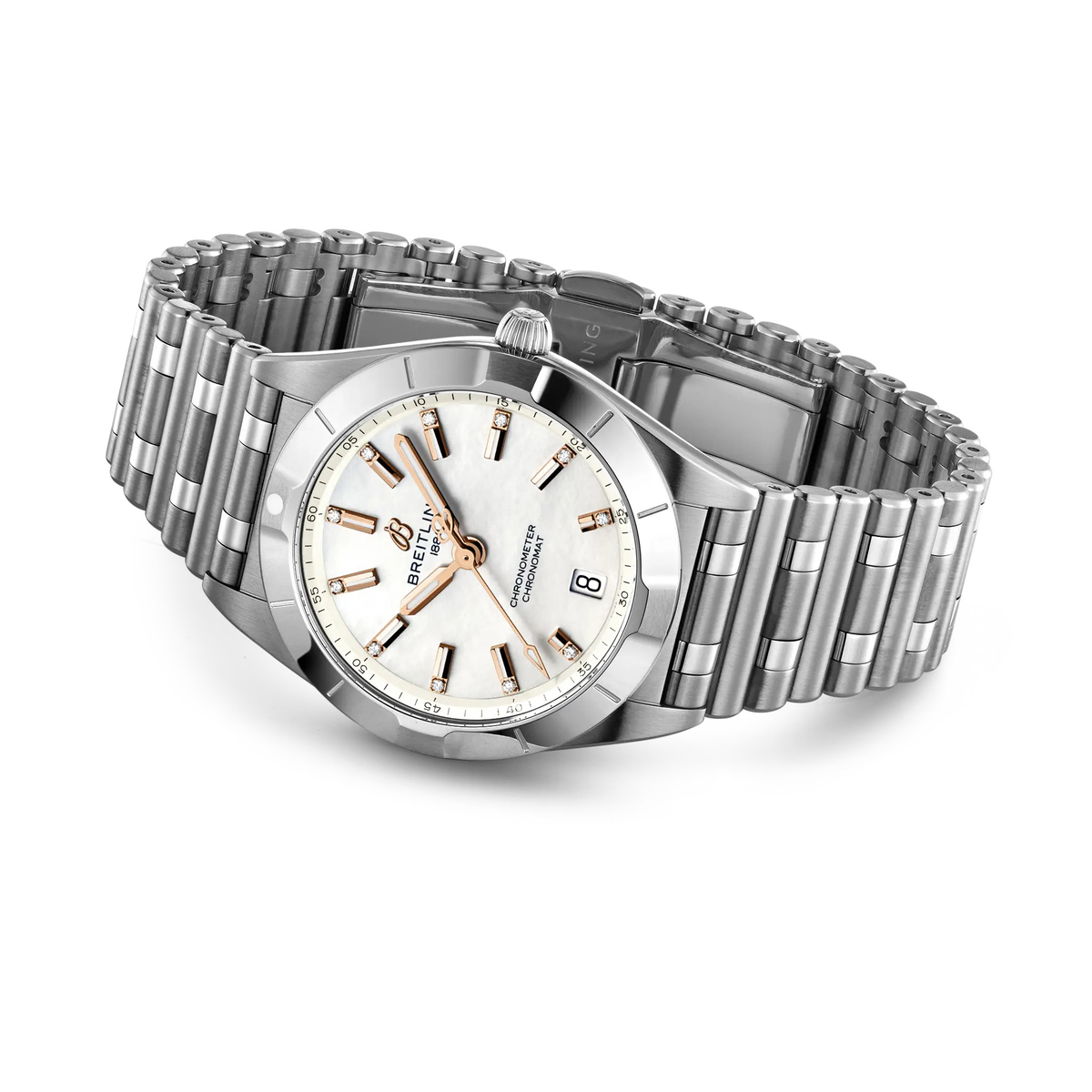 BRT Chronomat 32 Watch with Mother of Pearl Dial