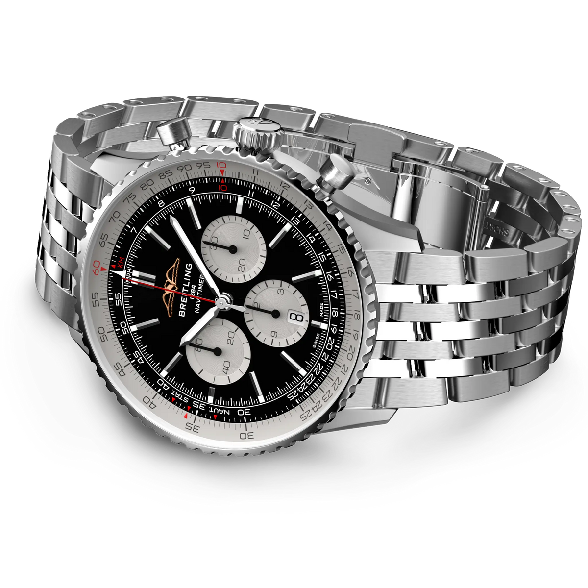 BRT Navitimer B01 Chronograph 46 Watch with Black Dial