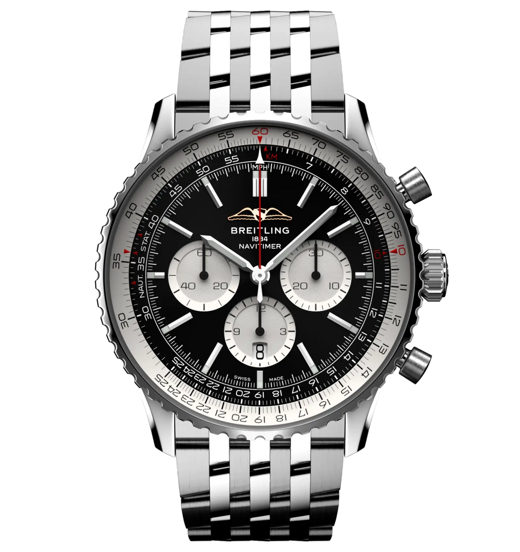 BRT Navitimer B01 Chronograph 46 Watch with Black Dial