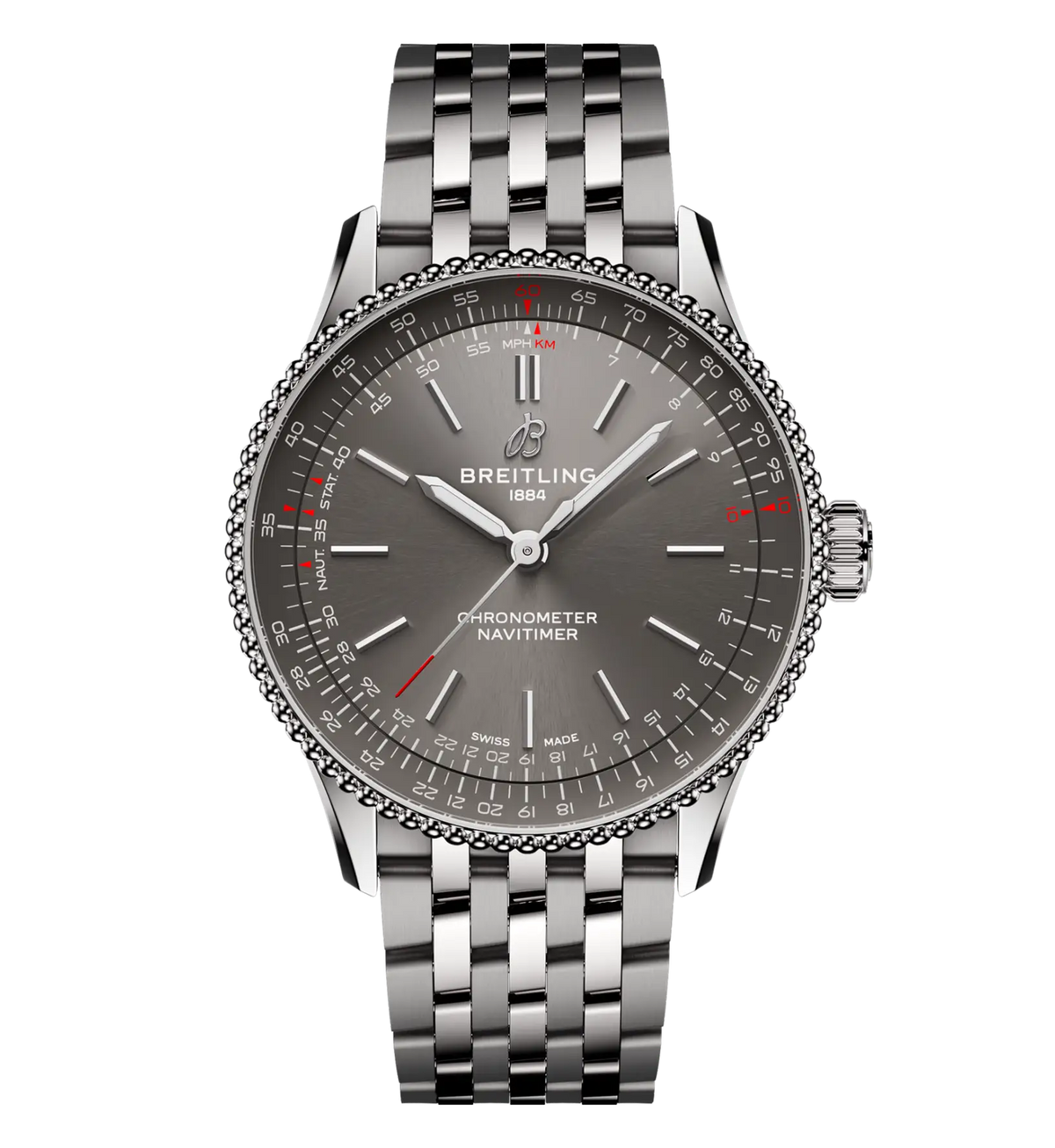 BRT Navitimer Automatic 36 Watch with Stainless Steel Bracelet