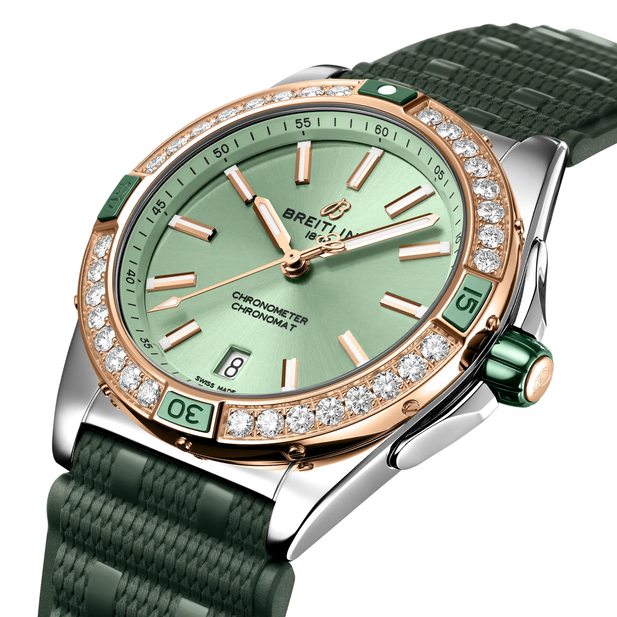 BRT Super Chronomat Automatic 38 Watch with Diamonds