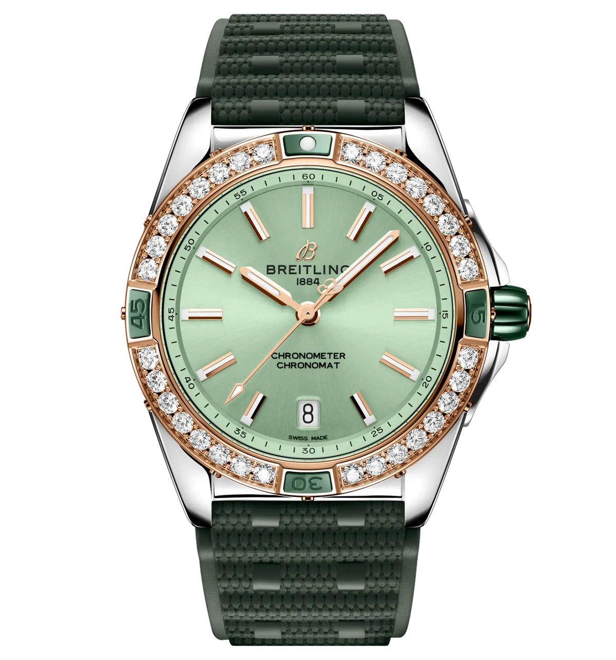BRT Super Chronomat Automatic 38 Watch with Diamonds