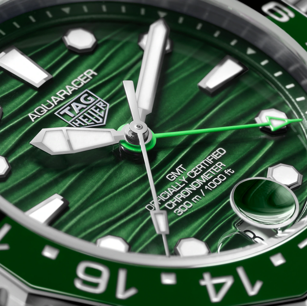 TGHR Aquaracer Professional 300 GMT Watch with Green Dial
