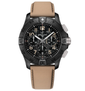 BRT Avenger B01 Chronograph 42 Night Mission Watch with Leather Strap
