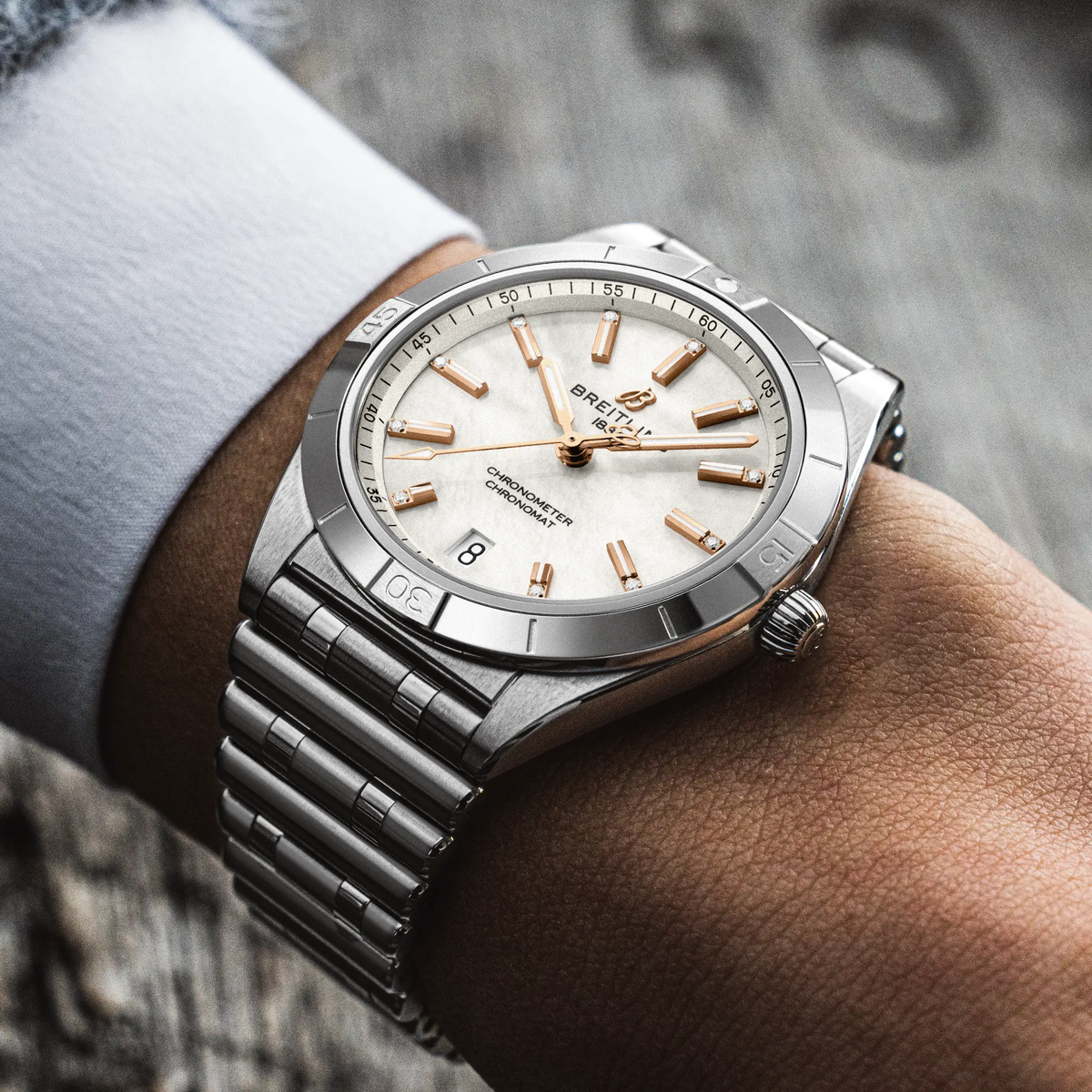 BRT Chronomat Automatic 36 Watch with Diamonds