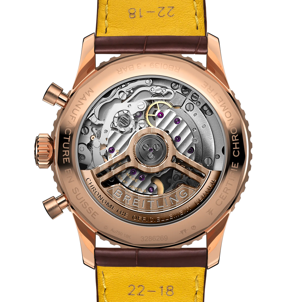 BRT Navitimer B01 Chronograph 41 Watch with Leather Strap