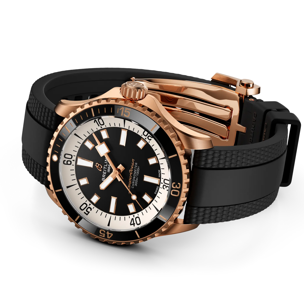 BRT Superocean Automatic 42 Watch with Black Rubber Strap