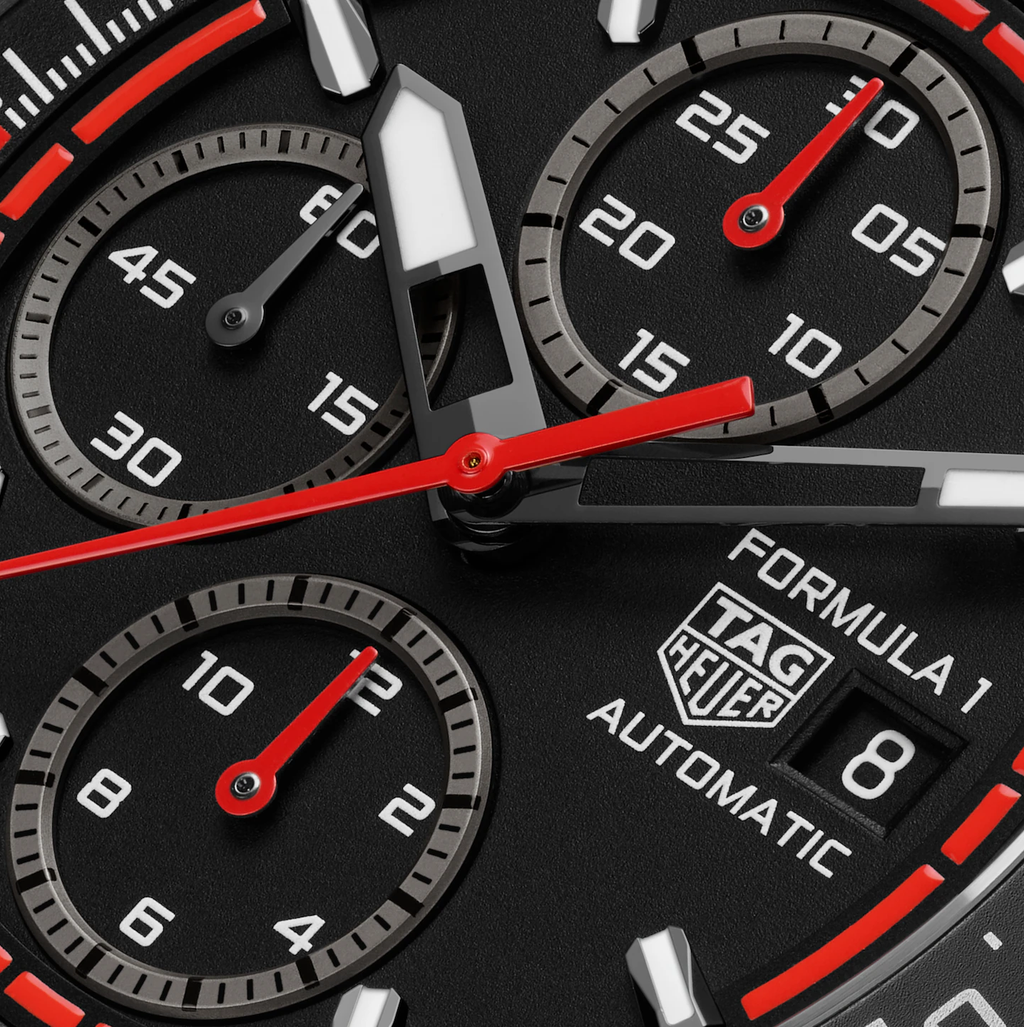 TGHR Formula 1 Chronograph Watch with Black Rubber Strap