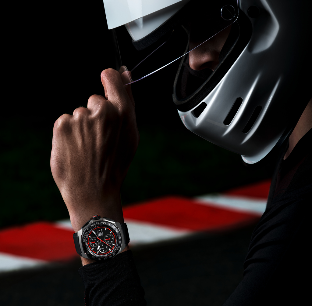 TGHR Formula 1 Chronograph Watch with Black Rubber Strap