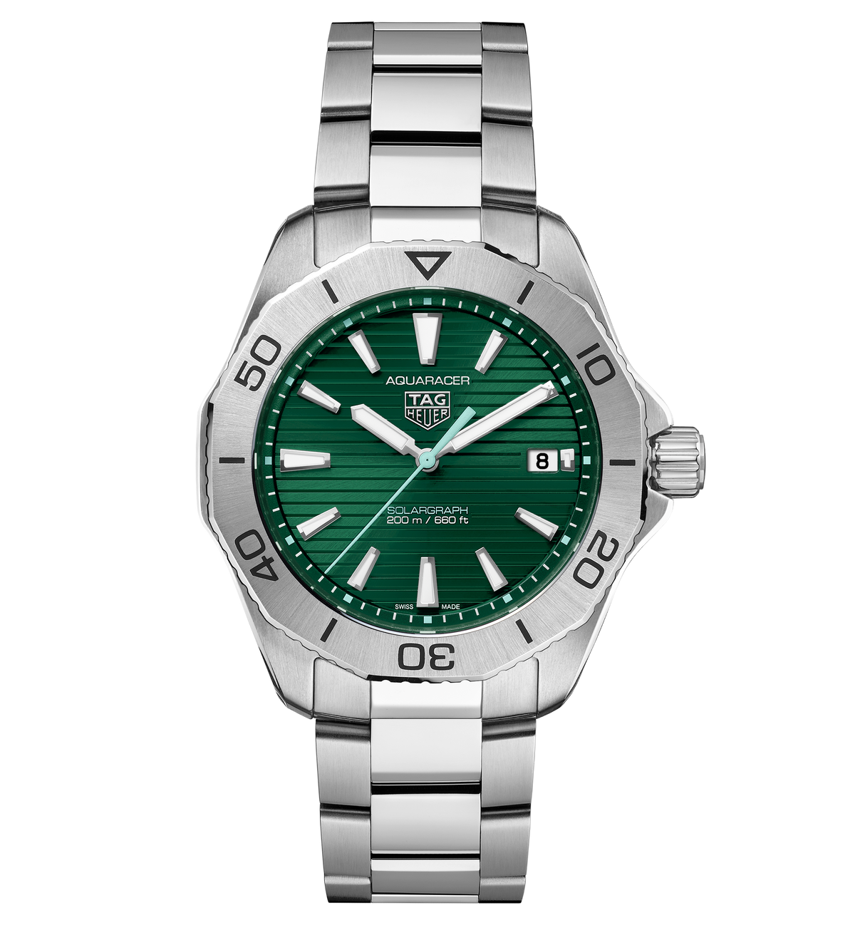 TGHR Aquaracer Professional 200 Solargraph Watch with Green Dial