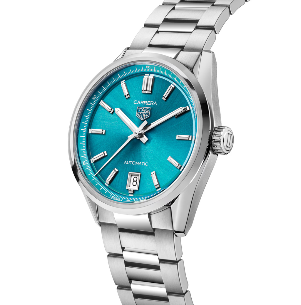 TGHR Carrera Date Watch with Turquoise Dial