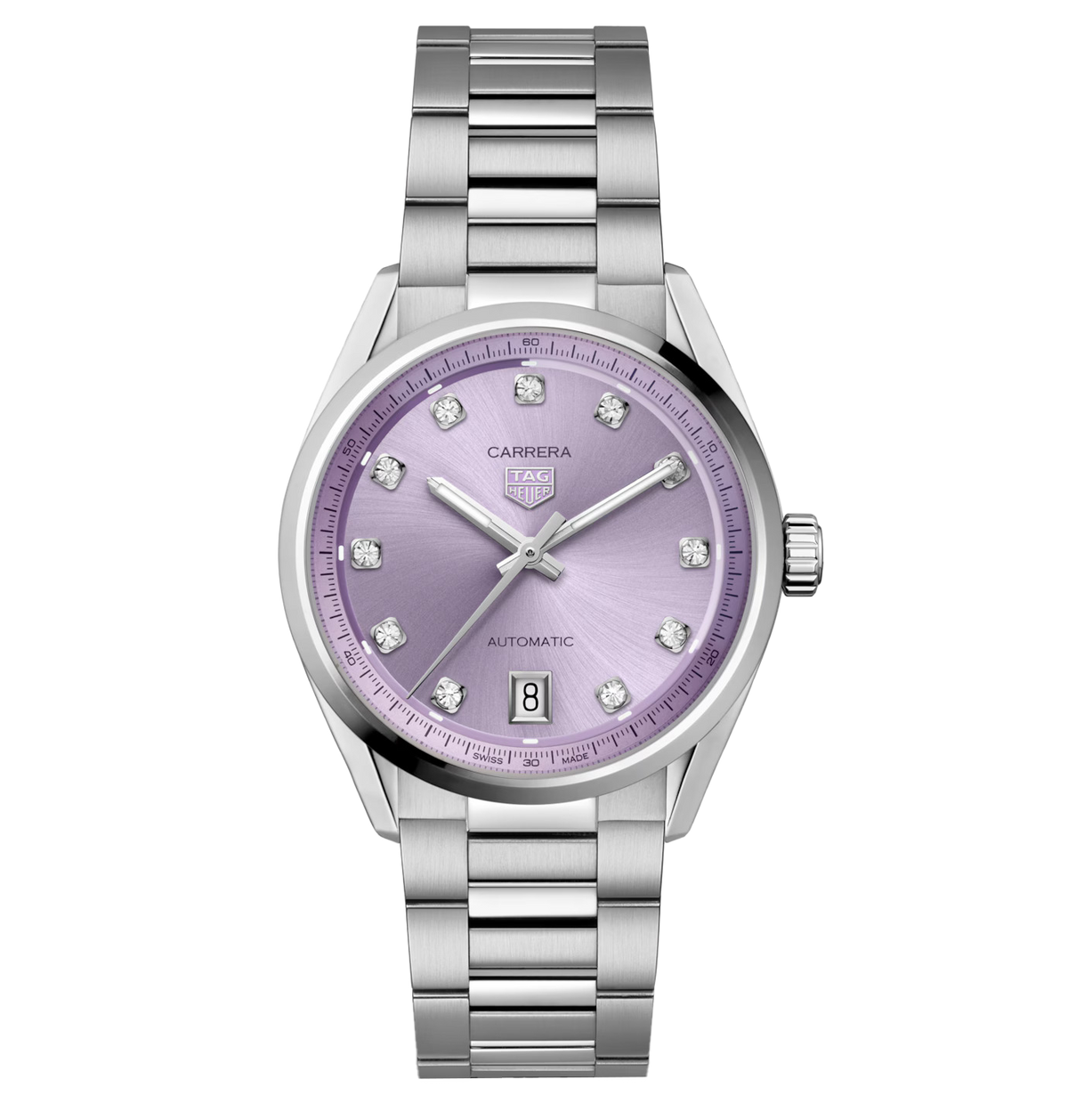 TGHR Carrera Date Watch with Lilac Dial