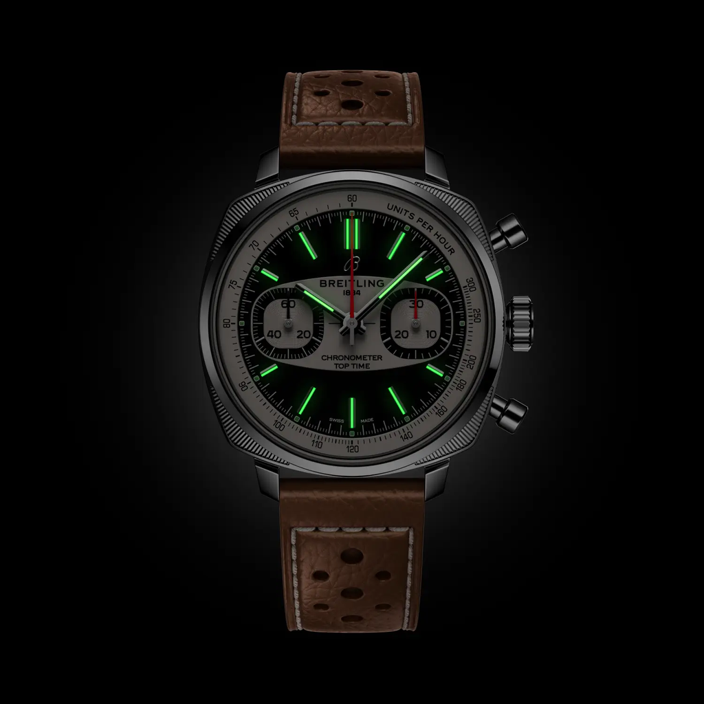 BRT Top Time B01 Racing 38 Watch with Beige Leather Strap, Limited Edition