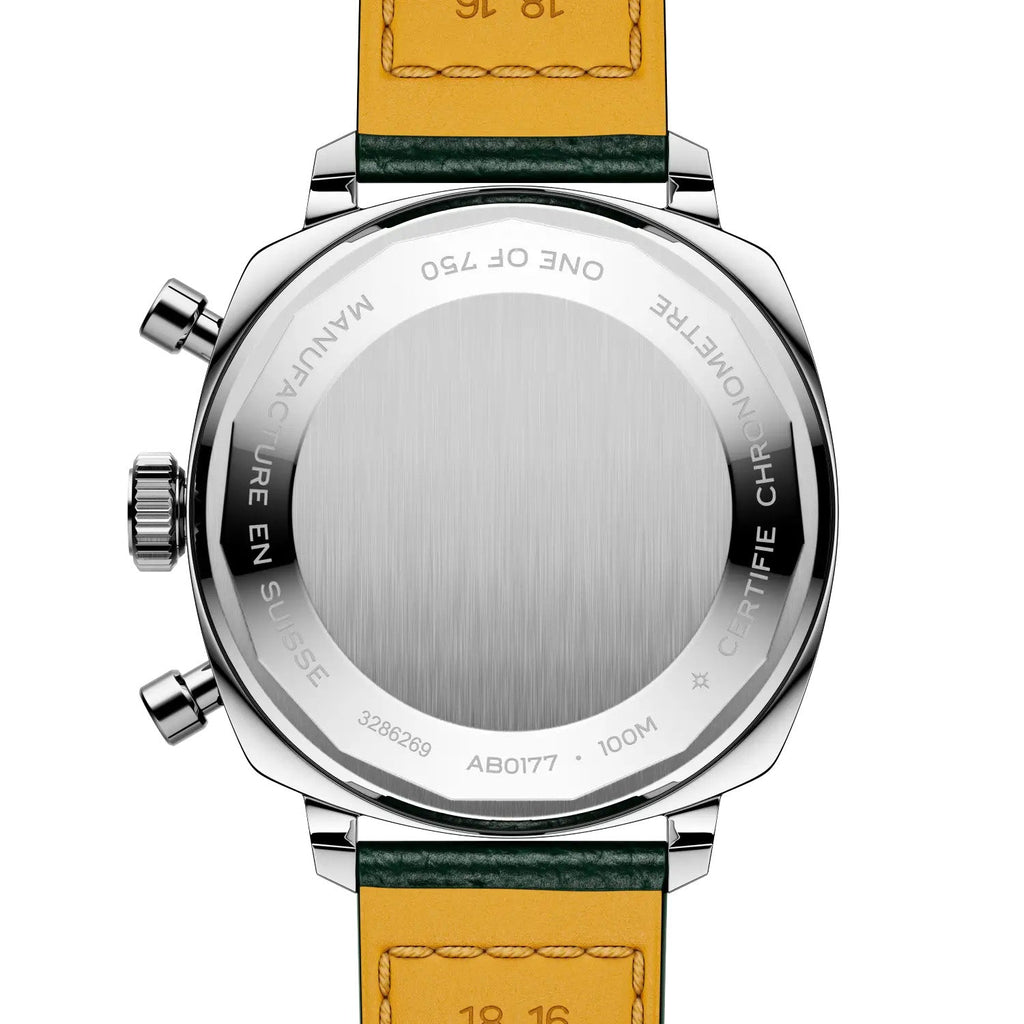 BRT Top Time B01 Racing 38mm Watch with Green Leather Strap, Limited Edition
