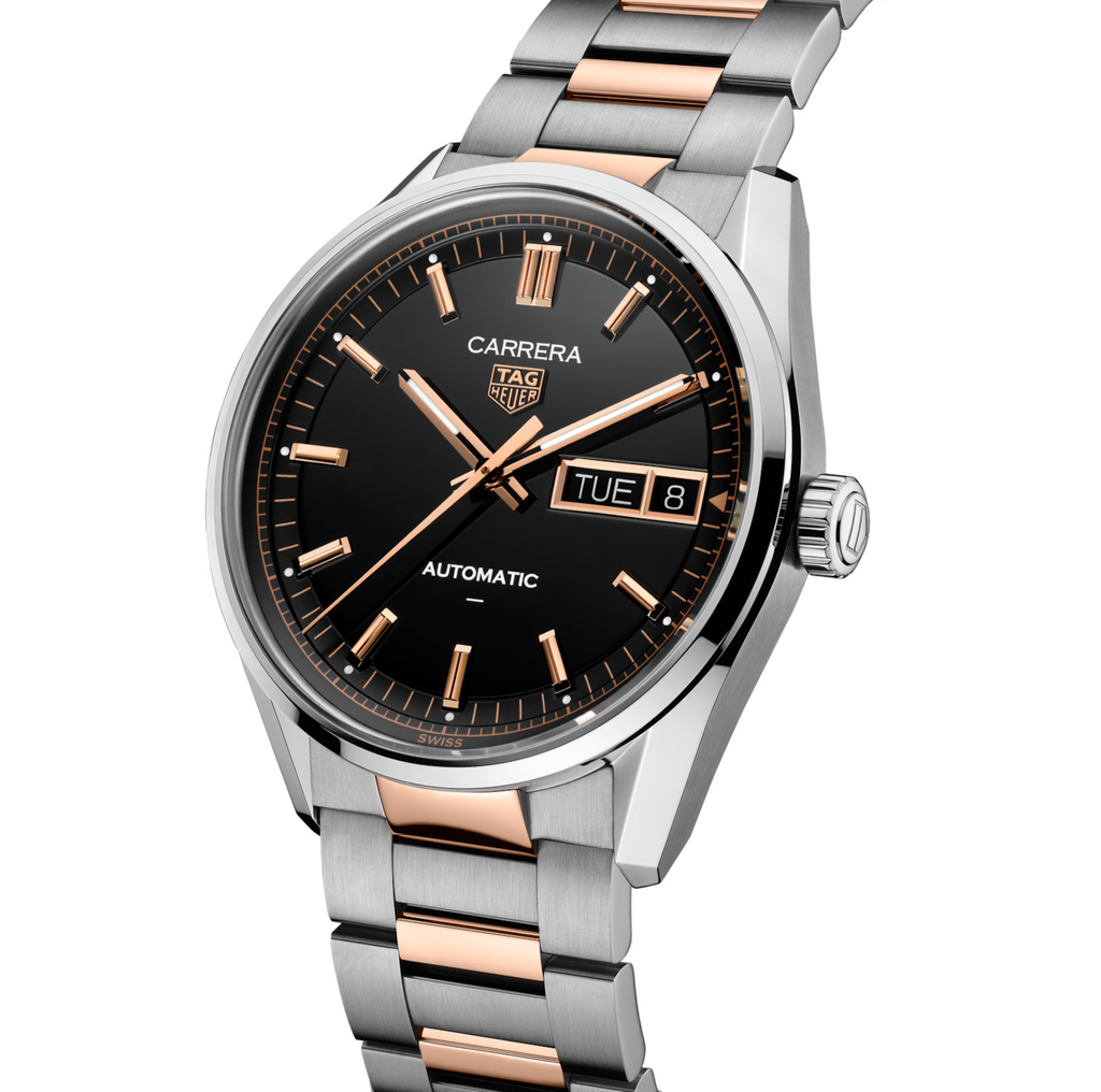 TGHR Carrera Day-Date Watch with Mixed Metals Bracelet