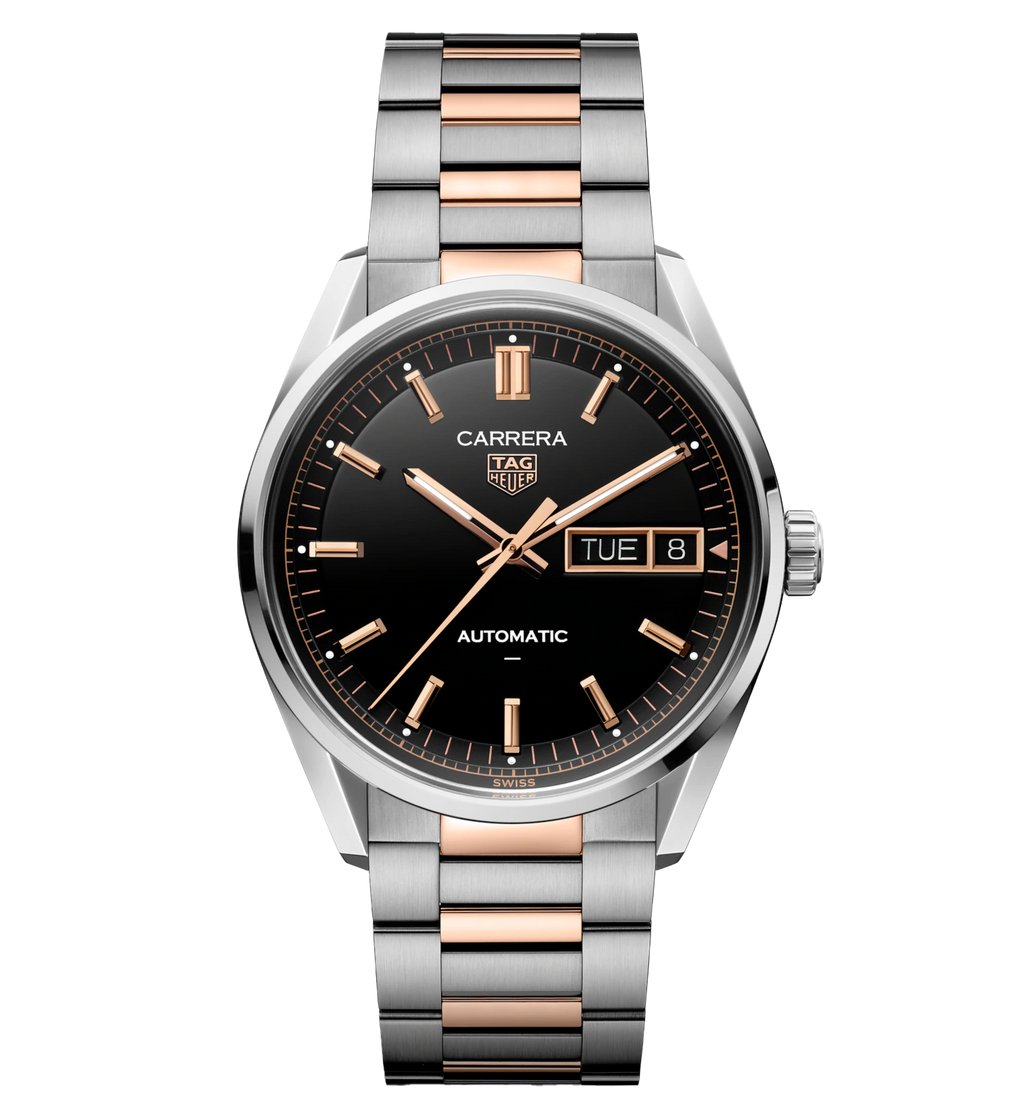 TGHR Carrera Day-Date Watch with Mixed Metals Bracelet