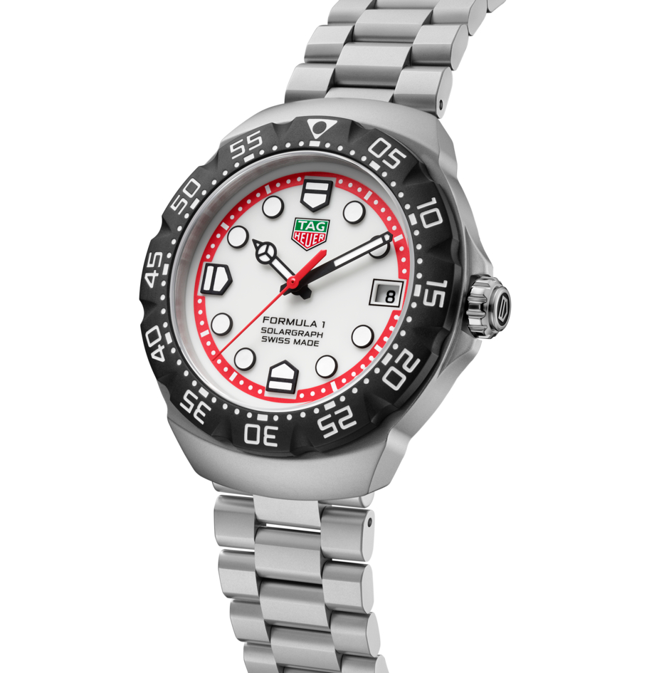 TGHR Formula 1 Solargraph Watch with White Dial