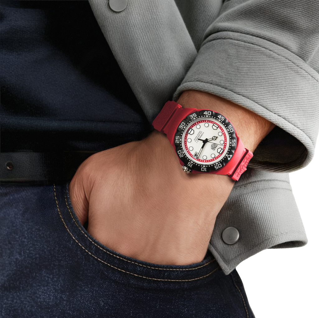 TGHR Formula 1 Solargraph Watch with Red Rubber Strap