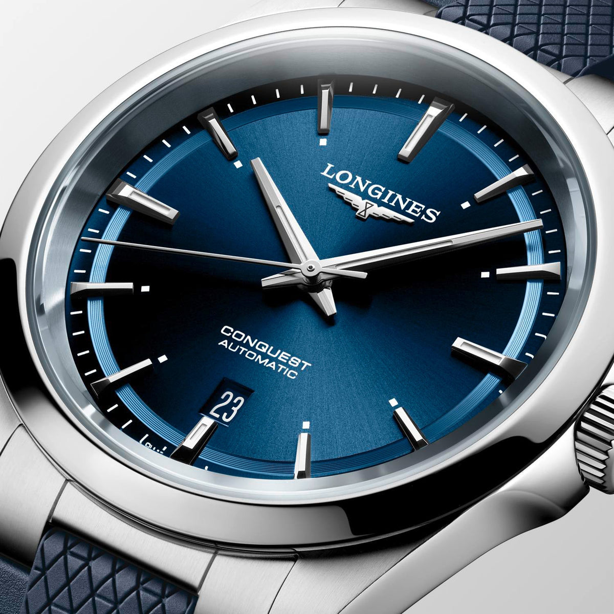 LNGS Conquest 41mm Watch with Blue Rubber Strap