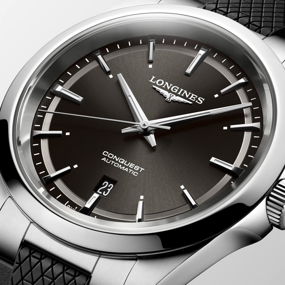 LNGS Conquest 41mm Watch with Black Rubber Strap