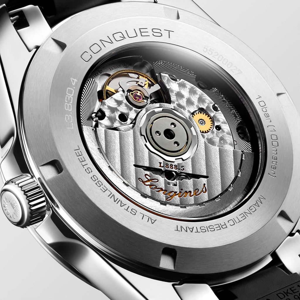 LNGS Conquest 41mm Watch with Black Rubber Strap