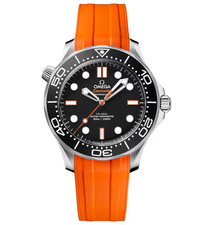 OMG Seamaster Diver 300m, 42mm with Orange Rubber Strap