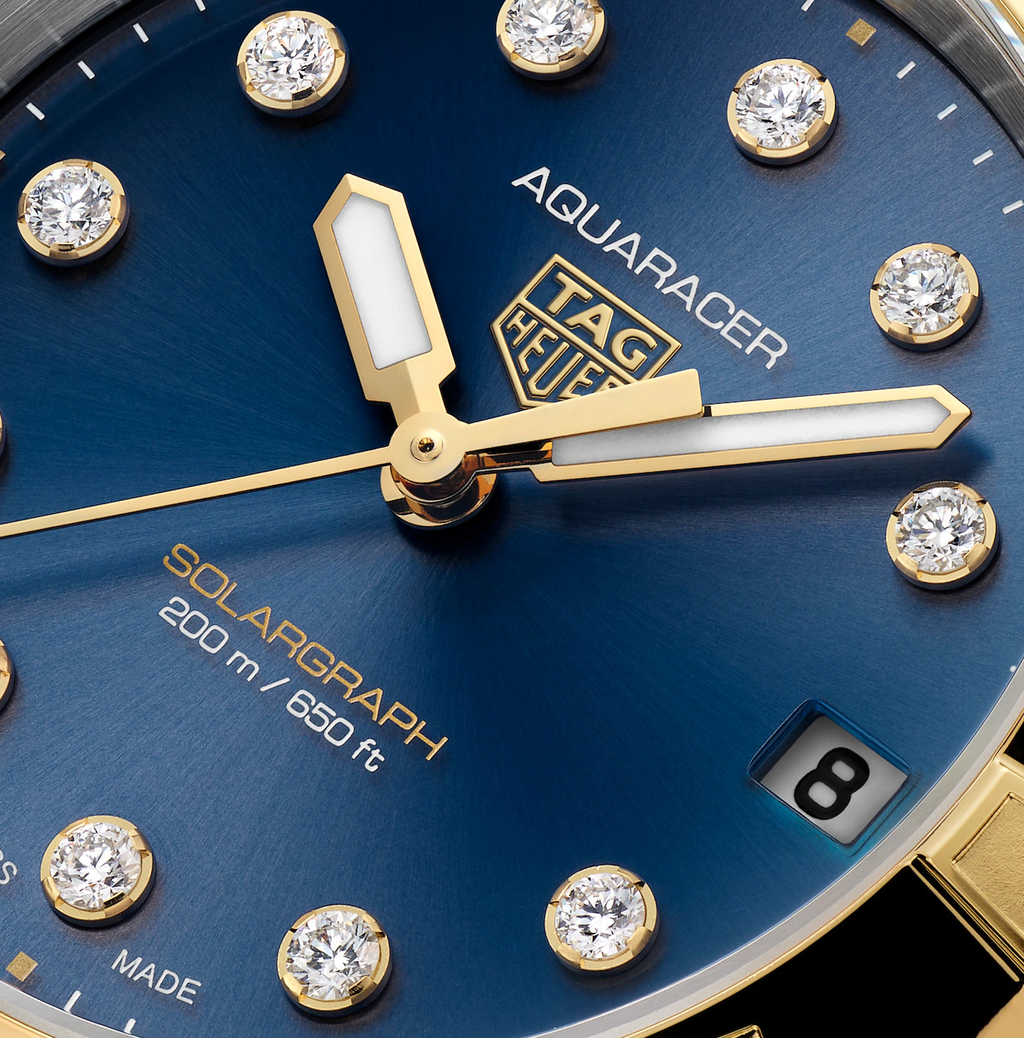 TGHR Aquaracer Professional 200 Solargraph Watch with Diamonds
