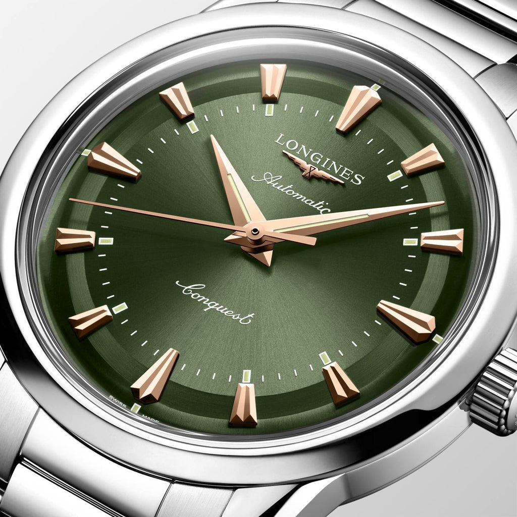 LNGS Conquest Heritage 38mm Watch with Green Dial