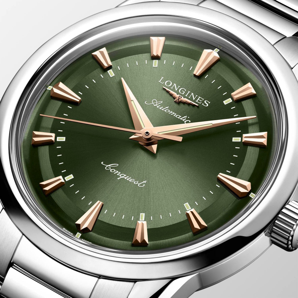 LNGS Conquest Heritage 38mm Watch with Green Dial
